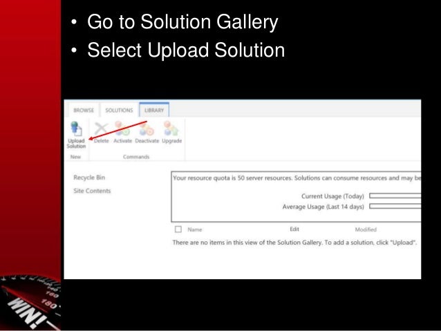 sharepoint solution gallery