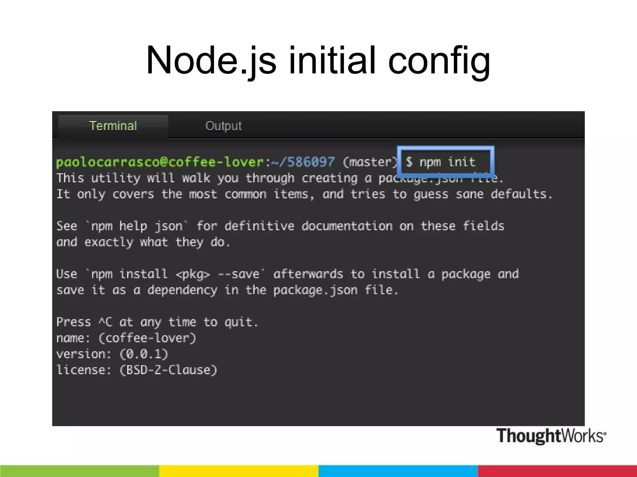 Node.js initial config