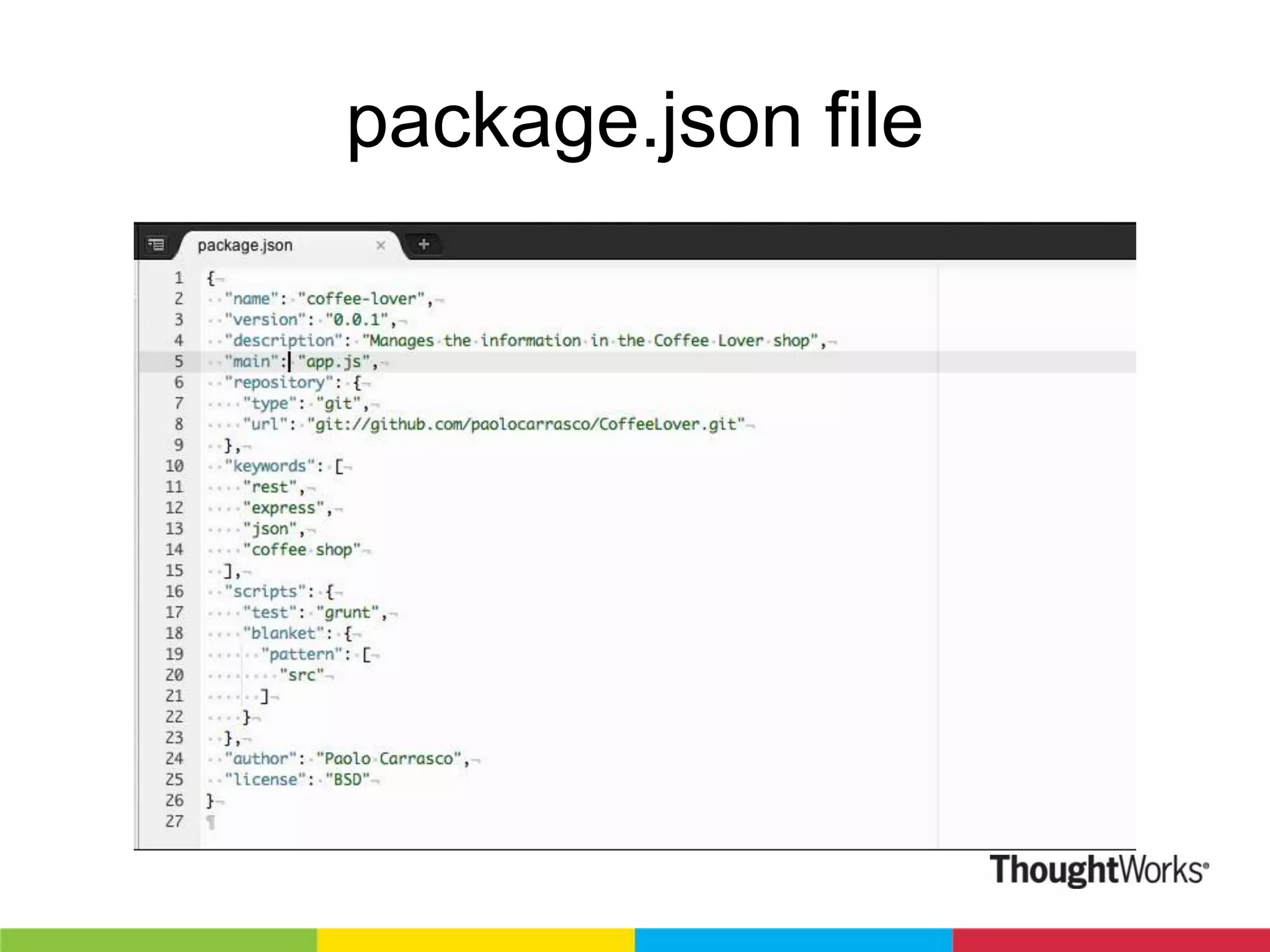 package.json file