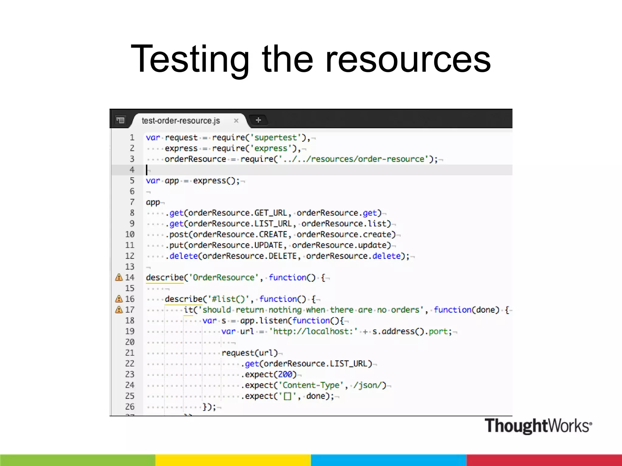 Testing the resources