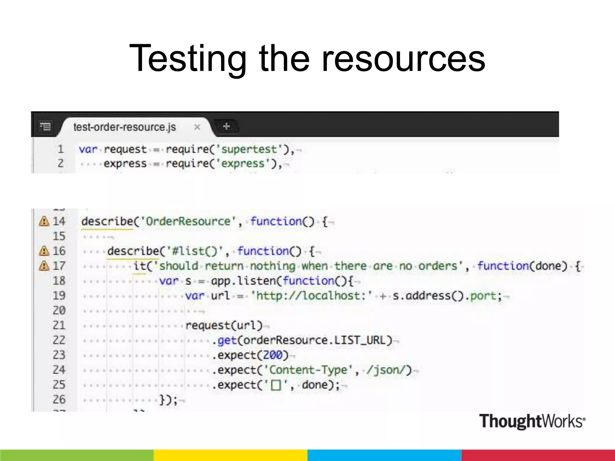 Testing the resources