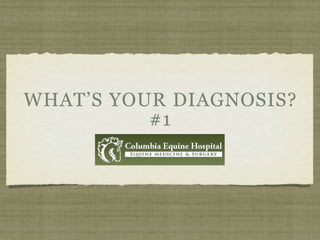 WHAT’S YOUR DIAGNOSIS?
          #1
 