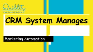 CRM System Manages
Marketing Automation
 