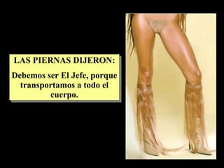 LAS PIERNAS DIJERON: Debemos ser El Jefe, porque transportamos a todo el cuerpo. 