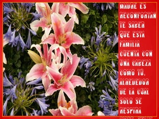 Madre es reconfortante saber que esta familia cuenta con una cabeza como tú, alrededor de la cual solo se respira amor. Feliz Día.