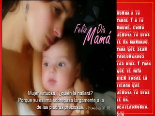 Honra a tu padre y a tu madre, como Jehová tu Dios te ha mandado, para que sean prolongados tus días, y para que te vaya bien sobre la tierra que Jehová tu Dios te dá. Deuteronomio. 5:16