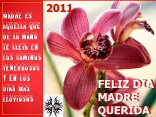 MADRE ES AQUELLA QUE DE LA MANO TE LLEVA EN LOS CAMINOS TENEBROSOS Y EN LOS DÍAS MAS LLUVIOSOS