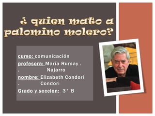 curso: comunicación
profesora: María Rumay .
.          Najarro
nombre: Elizabeth Condori
.        Condori
Grado y seccion: 3° B
 