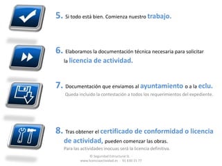 El Tiempo también es dinero.© Seguridad Estructural SL  ·   www.licenciaactividad.es  ·  91 630 15 77
