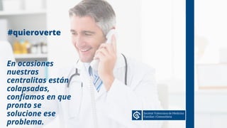 En ocasiones
nuestras
centralitas están
colapsadas,
confiamos en que
pronto se
solucione ese
problema.
#quieroverte
 