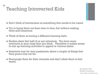 Introvert Learning Type Quiet: The Power of Introverts in World That Can't Stop Talking | PPTX