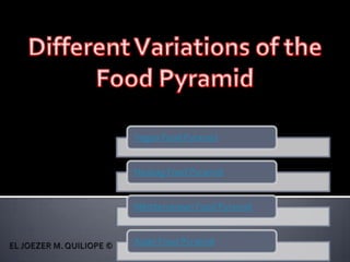 Vegan Food Pyramid

Healing Food Pyramid

Mediterranean Food Pyramid

Asian Food Pyramid

 