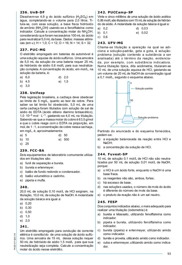 Uma solucao aquosa 2 0 molar de acido cloridrico apresenta