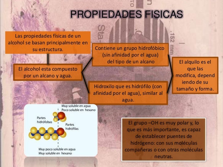 Propiedades Quimica y Fisicas de los Alcoholes