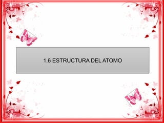 1.6 ESTRUCTURA DEL ATOMO1.6 ESTRUCTURA DEL ATOMO
 