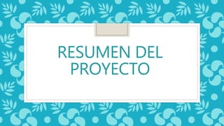 RESUMEN DEL
PROYECTO
 