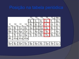 Posição na tabela periódica
 