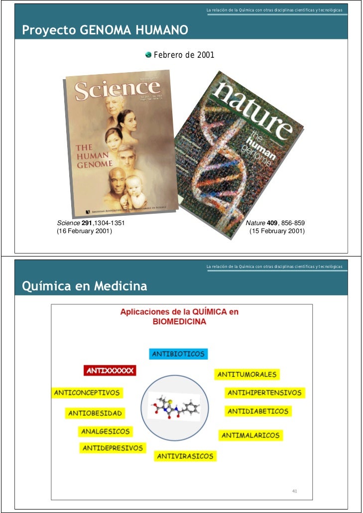 LA RELACION DE LA QUIMICA CON OTRAS DISCIPLINAS