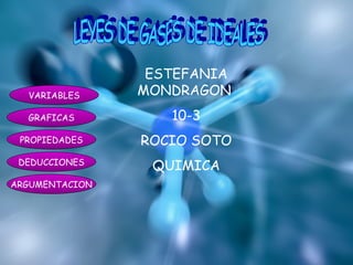 LEYES DE GASES DE IDEALES ESTEFANIA MONDRAGON  10-3 ROCIO SOTO QUIMICA 