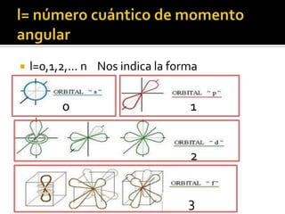    l=0,1,2,… n Nos indica la forma


          0                      1


                                 2


                                 3
 