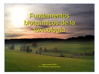 FundamentosFundamentos
bioquímicos de labioquímicos de la
toxicologíatoxicología
Diego Losada Muñoz
Cali, Colombia, enero de 2014
 