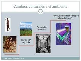 Cambios culturales y el ambiente
ALEYDA MONTAÑEZ PALENCIA
Revolución
Agrícola
Revolución
Industrial
Revolución de la información
y la globalización
 