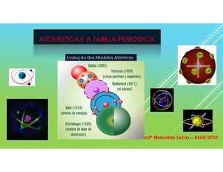 ATOMÍSTICA E A TABELA PERIÓDICA
Profº Neivaldo Lúcio – Abril/2014
Evolução dos Modelos Atômicos
 