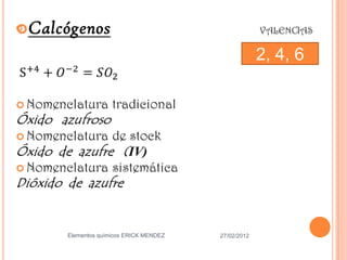 


                                                   2, 4, 6




    Elementos químicos ERICK MENDEZ   27/02/2012
 