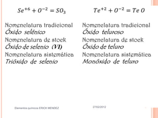 Elementos químicos ERICK MENDEZ   27/02/2012
 