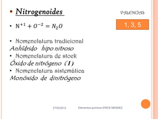 


                                                   1, 3, 5




    27/02/2012   Elementos químicos ERICK MENDEZ
 