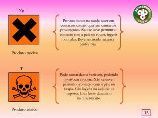 Sinais de PerigoCaracterísticas- Forma quadrangular/triangular; - Pictograma negro sobre fundo amarelo/laranja, margem negra13