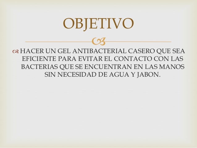 Quimica gel antibacterial