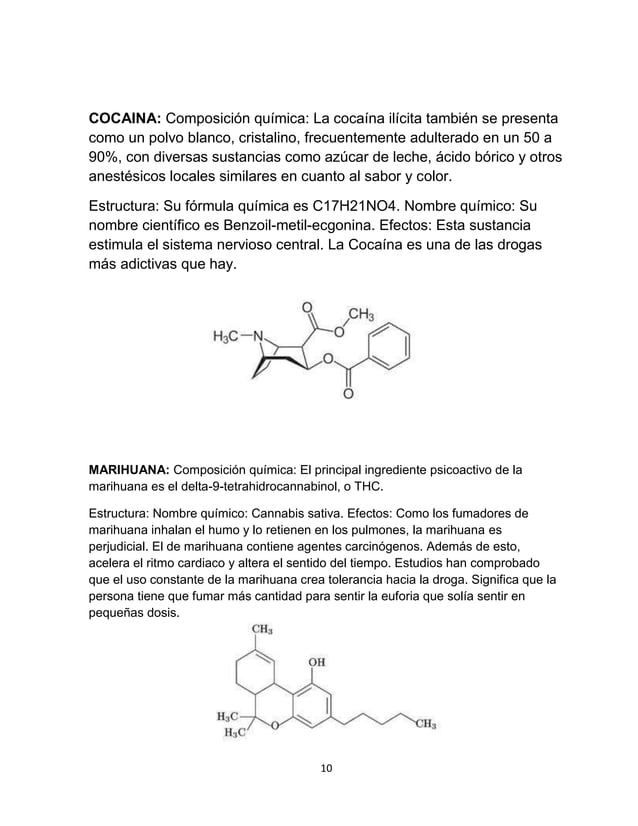 DROGAS;COMPOSICION ; EFECTOS;ESTRUCTURA QUIMICA | DOCX
