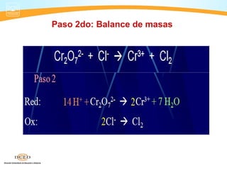Paso 2do: Balance de masas
 