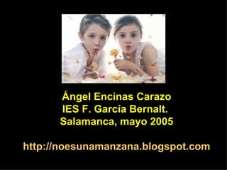 Ángel Encinas Carazo IES F. García Bernalt.  Salamanca, mayo 2005 http://noesunamanzana.blogspot.com 