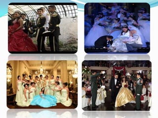 Una quinceañera contiene dos partes: la Misa de acción de gracias y después, una fiesta.Las RopasDurante unaquinceañera, laschicasllevan un vestido.