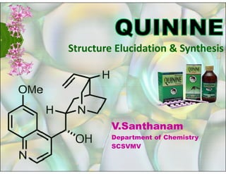 Structure Elucidation & Synthesis
V.Santhanam
Department of Chemistry
SCSVMV
 