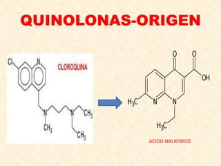 QUINOLONAS-ORIGEN
ACIDO NALIDIXICO
 
