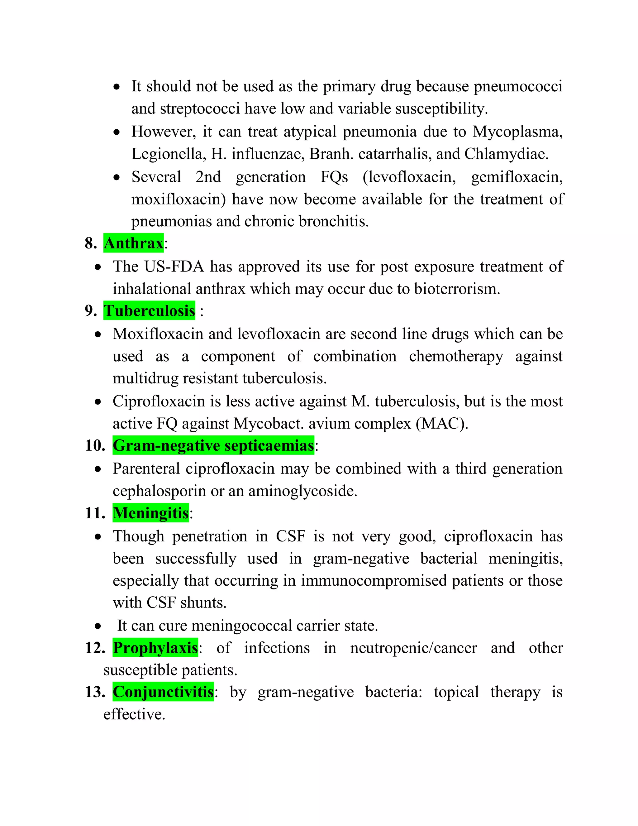 Quinolones & fluoroquinolones | PDF