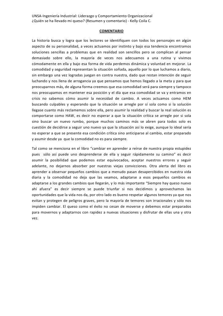 Quién se ha llevado mi queso resumen (t)