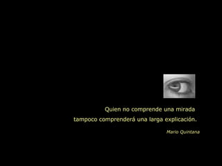 Quien no comprende una mirada  tampoco comprenderá una larga explicación. Mario Quintana 