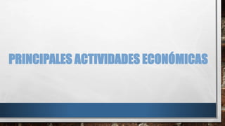 PRINCIPALES ACTIVIDADES ECONÓMICAS 
 