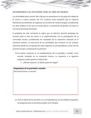 11EDUCACIÓN INICIAL Y PREESCOLAR * QUINTA SESIÓN ORDINARIA

 