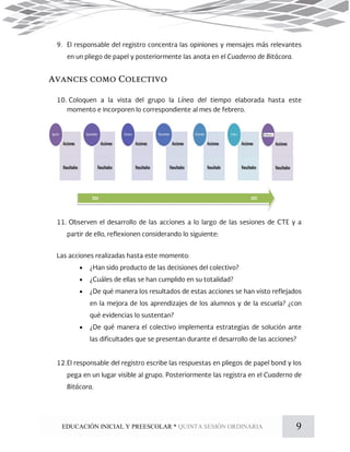 9EDUCACIÓN INICIAL Y PREESCOLAR * QUINTA SESIÓN ORDINARIA




 