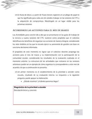 11EDUCACIÓN PRIMARIA * QUINTA SESIÓN ORDINARIA

 