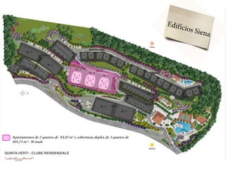 Apartamentos de 2 quartos de 83,10 m² e coberturas duplex de 3 quartos de
165,73 m² - 36 unds
 