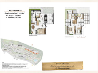 Pav. Acesso – 103,04m²
1º pavimento – 88,10m²




                                Combo Churrasco
                         Lareira convencional entregue na sala
                               3 Vagas de garagem
 
