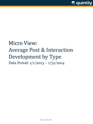 © quintly.com
Micro View:
Average Post & Interaction
Development by Type
Data Period: 1/1/2013 – 1/31/2014
 