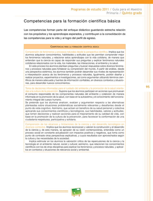 Programa de estudios 2011 quinto grado primaria guía para el maestro