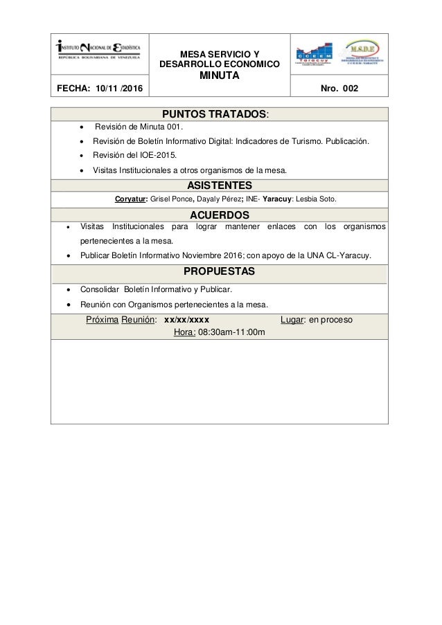 MESA SERVICIO Y DESARROLLO ECONOMICO MINUTA NRO 002